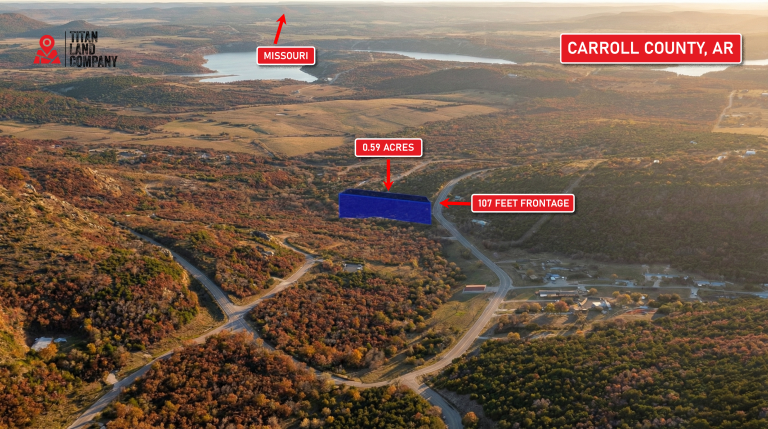 0.59 Acres • Power on the Road + No HOA + Established Community • Land for Sale in Carroll County, Arkansas • AR0003