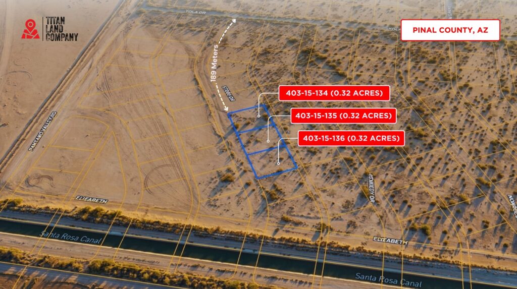 0.96 Acres • Package of Three Adjacent Residential Lots • Land for Sale in Pinal County, Arizona • AZ0012