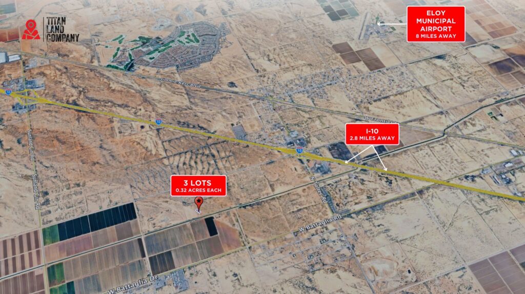 0.96 Acres • Package of Three Adjacent Residential Lots • Land for Sale in Pinal County, Arizona • AZ0012